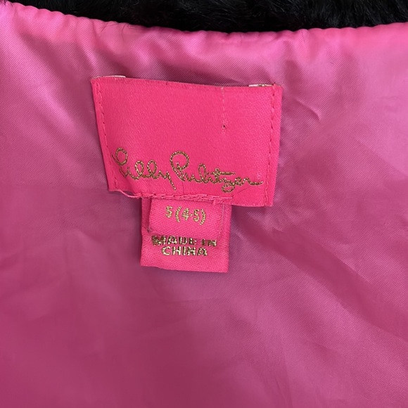 Lilly Pulitzer Winston Black Fur Vest S (4-5) - Picture 4 of 6